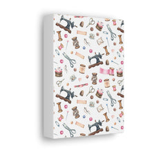 Sewing Elements White - Canvas Gallery Wraps