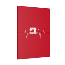 Sewing Machine Heart Beat - Red - Canvas Gallery Wraps