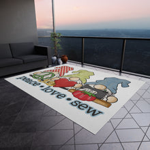 Peace, Love, Sew Gnomes Outdoor Rug