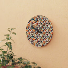 Watercolor Sewing Supplies 9 Acrylic Wall Clock
