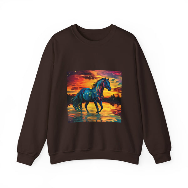 Colorful Modern Horse Unisex Heavy Blend™ Crewneck Sweatshirt