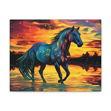 Colorful Modern Horse - Canvas Gallery Wraps - Black