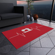 Sewing Machine Heart Beat Outdoor Rug - Red