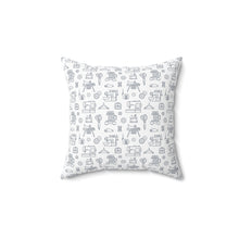 Outlined Sewing Elements Spun Polyester Square Pillow