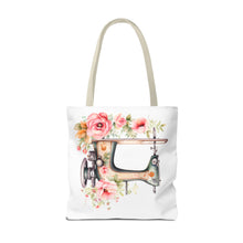 Blue Floral Sewing Machine Tote Bag