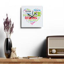 Colorful Sewing Word Cloud Acrylic Wall Clock