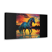 Colorful Modern Horse - Canvas Gallery Wraps - Black