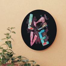 Sewing Love Acrylic Wall Clock - Black