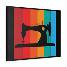 Retro Sewing Machine - Black - Canvas Gallery Wraps