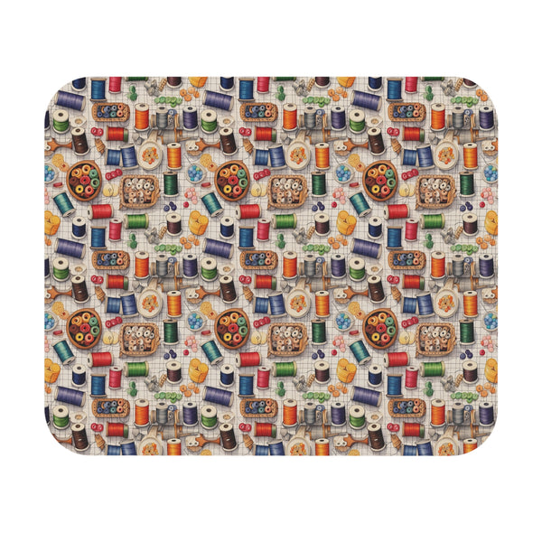 Watercolor Sewing Supplies 12 Mouse Pad (Rectangle)