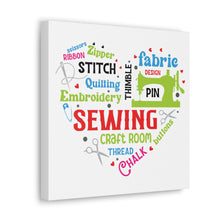 Colorful Sewing Word Cloud - Canvas Gallery Wraps