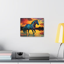 Colorful Modern Horse - Canvas Gallery Wraps - Black