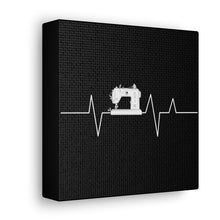 Sewing Machine Heart Beat - Black - Canvas Gallery Wraps