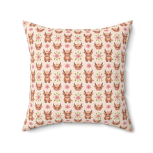 Cartoon Baby Highland Cow Spun Polyester Square Pillow