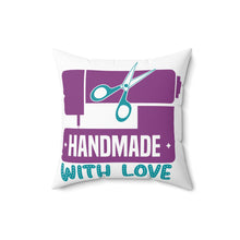 Handmade with Love Spun Polyester Square Pillow