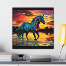 Colorful Modern Horse - Canvas Gallery Wraps - Black