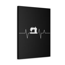 Sewing Machine Heart Beat - Black - Canvas Gallery Wraps