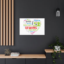 Colorful Sewing Word Cloud - Canvas Gallery Wraps