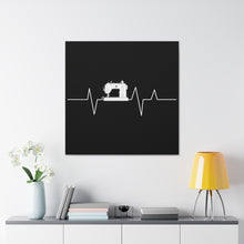 Sewing Machine Heart Beat - Black - Canvas Gallery Wraps