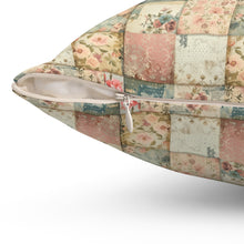 Vintage Patchwork Pattern 1 Spun Polyester Square Pillow
