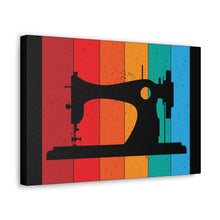 Retro Sewing Machine - Black - Canvas Gallery Wraps