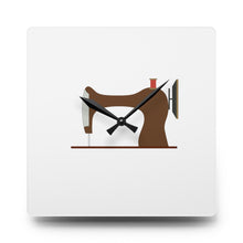 Vintage Sewing Machine Acrylic Wall Clock - White
