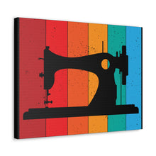 Retro Sewing Machine - Black - Canvas Gallery Wraps