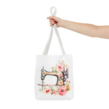 Blue Floral Sewing Machine Tote Bag