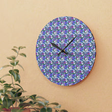 Floral Collage Pattern 2 Acrylic Wall Clock