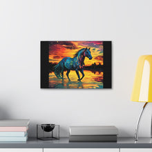 Colorful Modern Horse - Canvas Gallery Wraps - Black