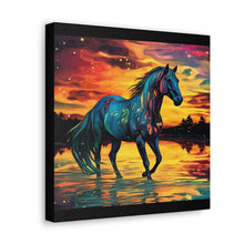 Colorful Modern Horse - Canvas Gallery Wraps - Black