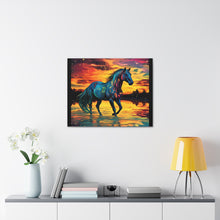 Colorful Modern Horse - Canvas Gallery Wraps - Black