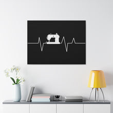 Sewing Machine Heart Beat - Black - Canvas Gallery Wraps