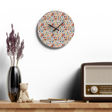 Watercolor Sewing Supplies 1 Acrylic Wall Clock