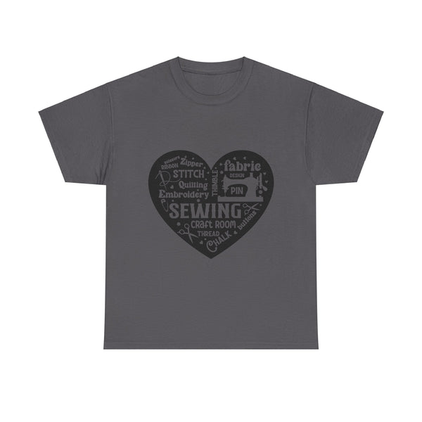 Black Sewing Word Cloud Unisex Heavy Cotton Tee