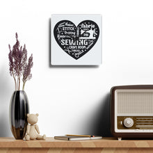 Black Sewing Word Cloud Acrylic Wall Clock