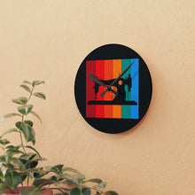 Retro Sewing Machine Acrylic Wall Clock - Black
