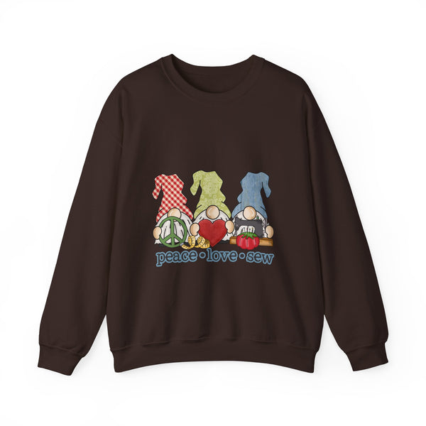 Peace, Love, Sew Gnomes Unisex Heavy Blend™ Crewneck Sweatshirt