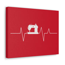 Sewing Machine Heart Beat - Red - Canvas Gallery Wraps