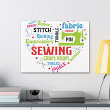 Colorful Sewing Word Cloud - Canvas Gallery Wraps