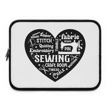 Black Sewing Word Cloud Laptop Sleeve