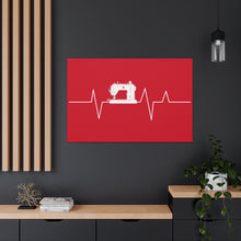 Sewing Machine Heart Beat - Red - Canvas Gallery Wraps