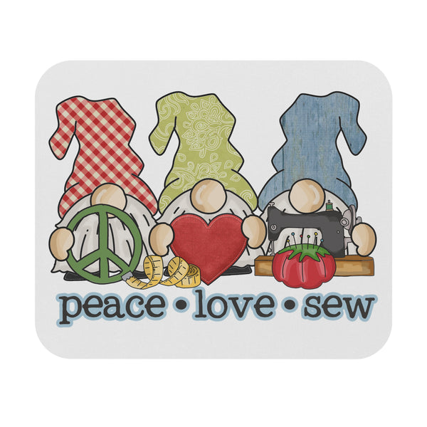 Peace, Love, Sew Gnomes Mouse Pad (Rectangle)