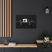 Sewing Machine Heart Beat - Black - Canvas Gallery Wraps