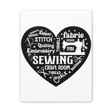 Black Sewing Word Cloud - Canvas Gallery Wraps