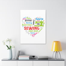 Colorful Sewing Word Cloud - Canvas Gallery Wraps