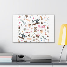 Sewing Elements White - Canvas Gallery Wraps