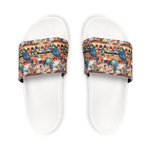 Watercolor Sewing Supplies 3 Women's PU Slide Sandals