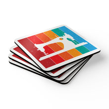 Retro Sewing Machine Corkwood Coaster Set - White