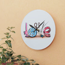 Sewing Love Acrylic Wall Clock